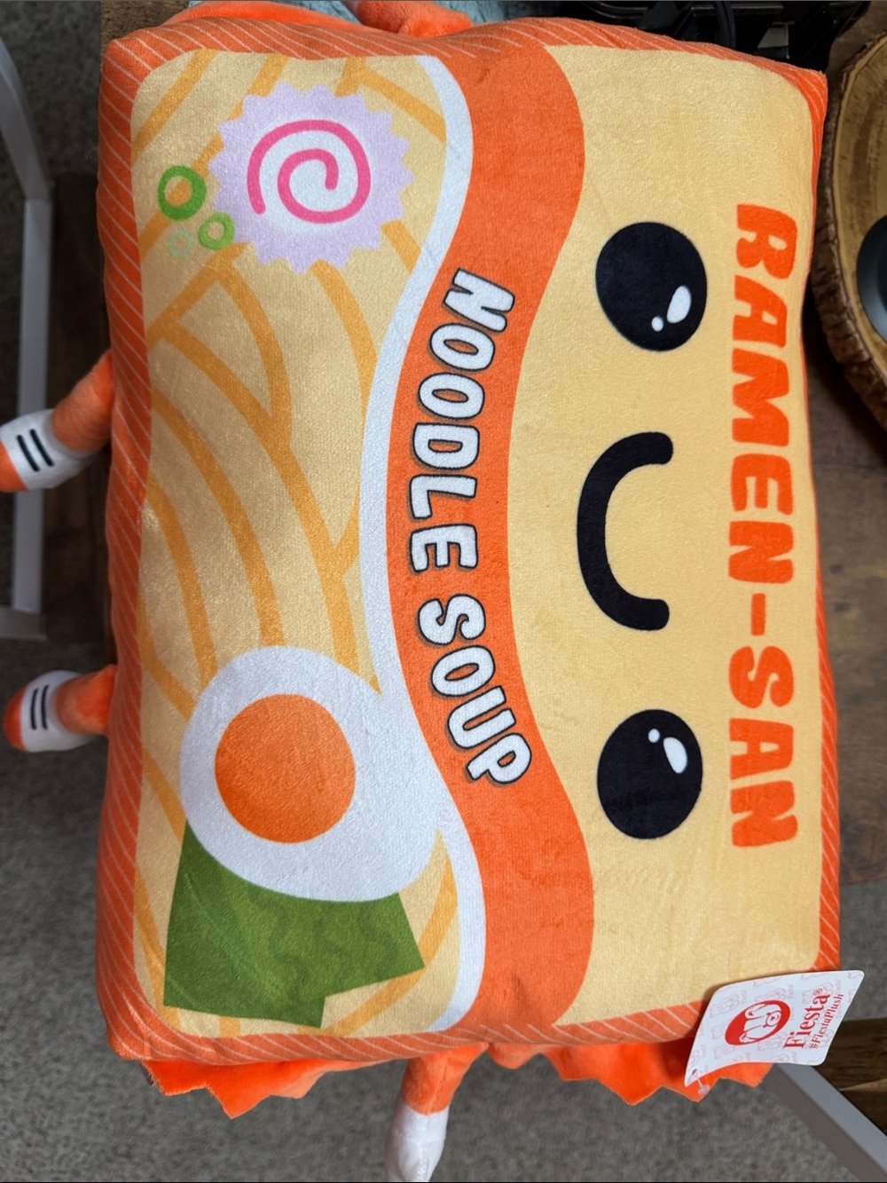 Fiesta Ramen-San Plush Pillow Toy - Orange, Yellow, Black, White, Green, Pink